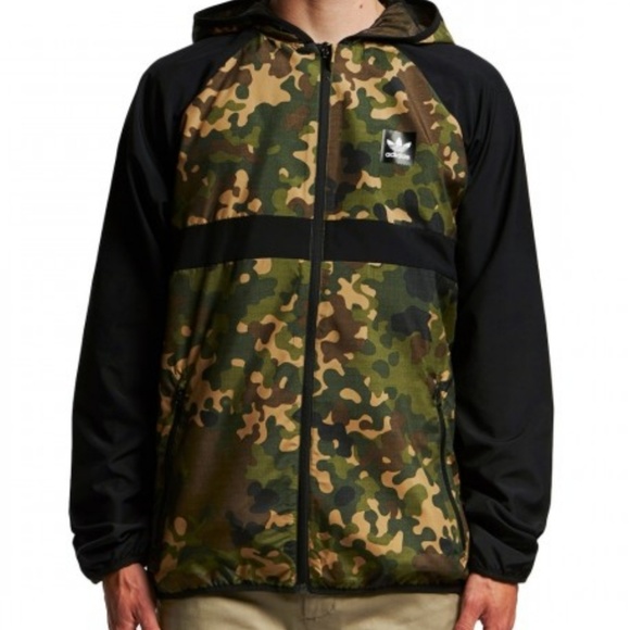 adidas camo windbreaker mens